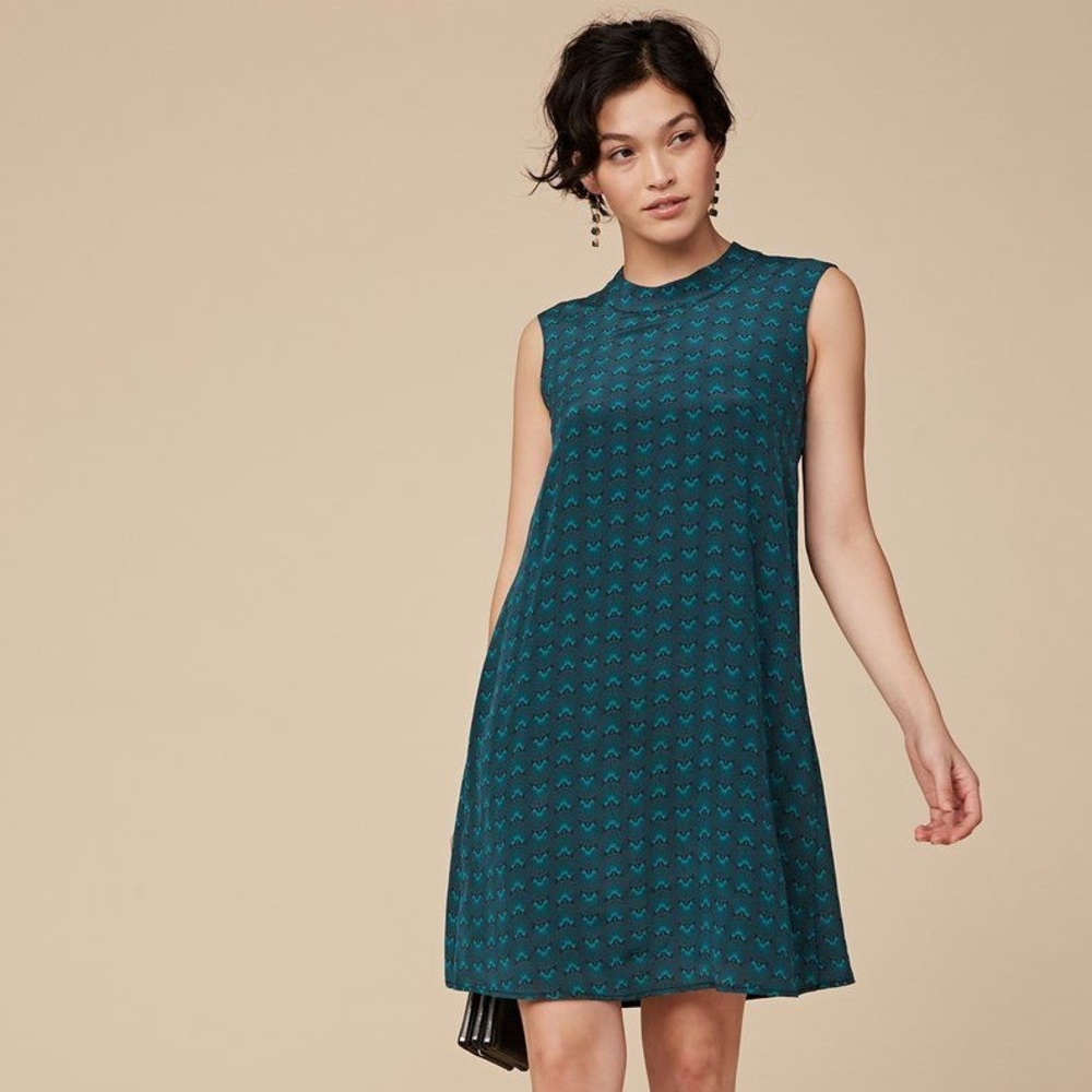 Amour Vert Tasmin Silk Shift Dress S NWT